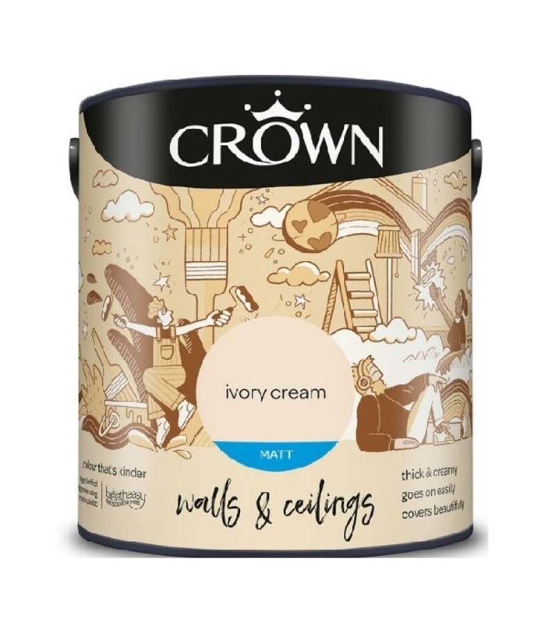 Crown Matt Ivory Cream Emulsion 2.5ltr