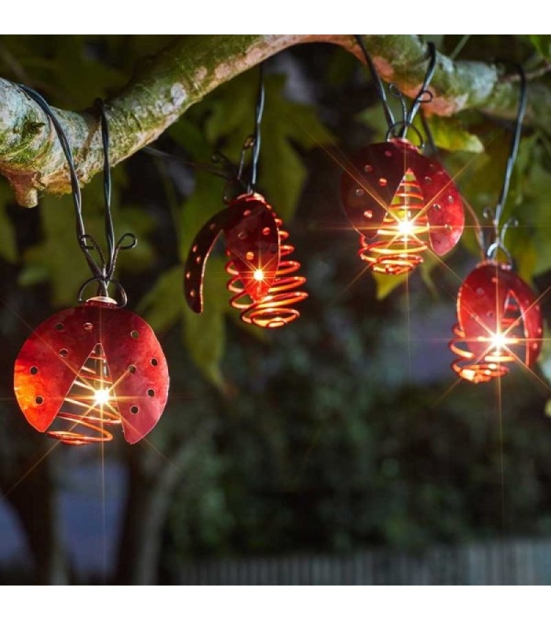10 Ladybird Solar String Lights