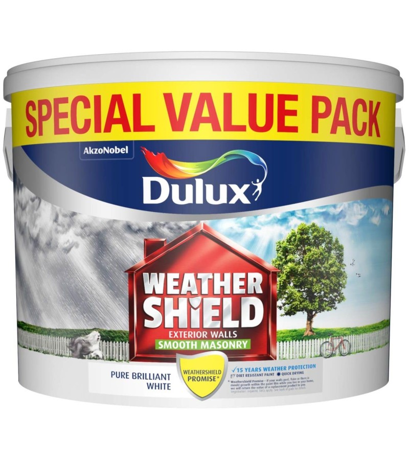 Dulux Weathershield Smooth Masonry Paint 7.5L White 
