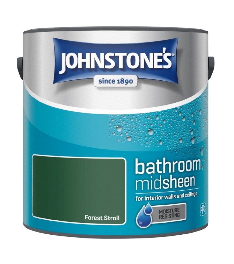 Johnstones Bathroom Midsheen Paint 2.5L Forest Stroll