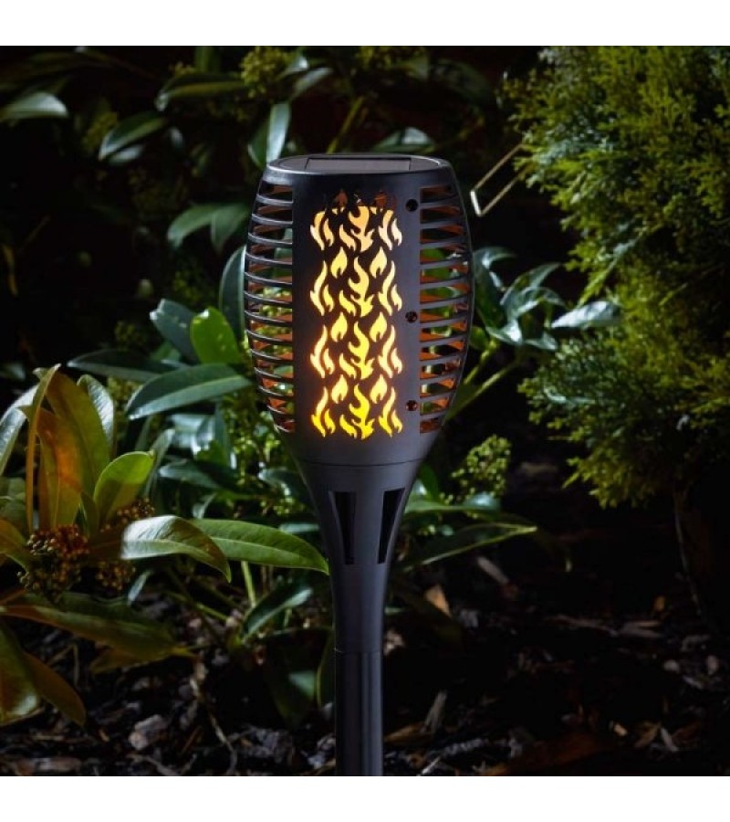 Cool Flame Compact Solar Torch (4 Pack) Black