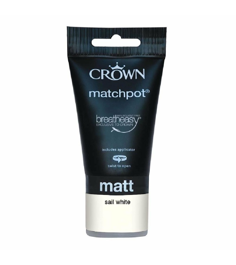Crown Testerpot Matt Sail White Emulsion 40ml 