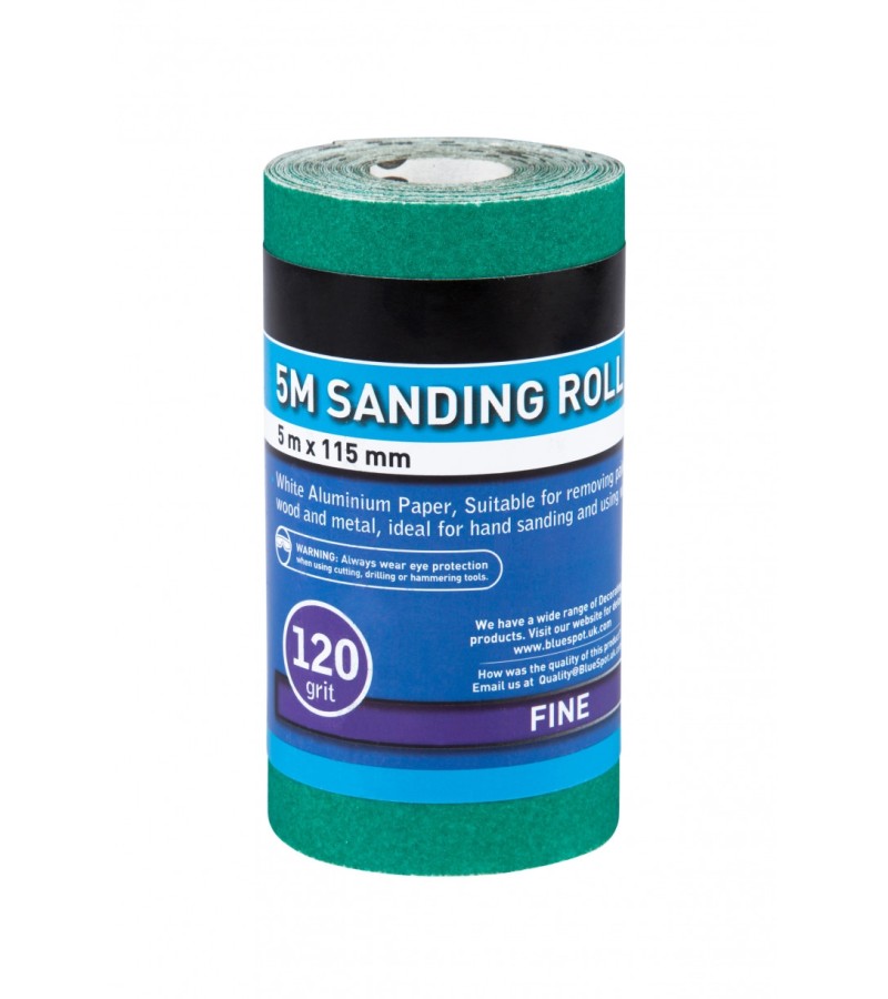 BlueSpot 5mtr 115mm Sanding Roll 120 Grit