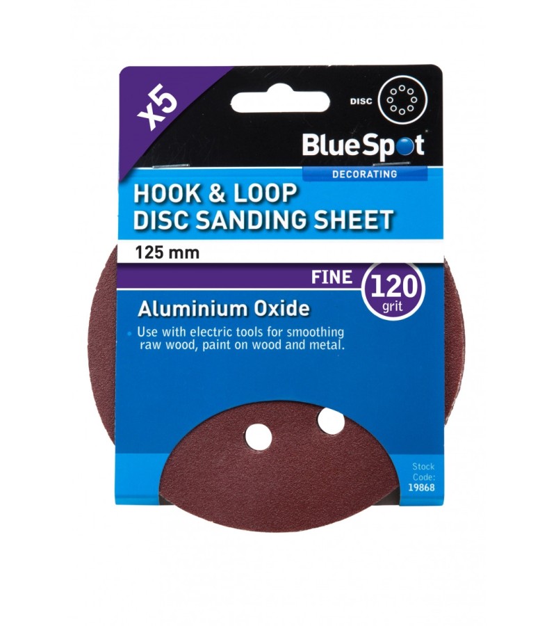 Hook & Loop Disc Sanding Sheet Fine (120 grit) 125mm