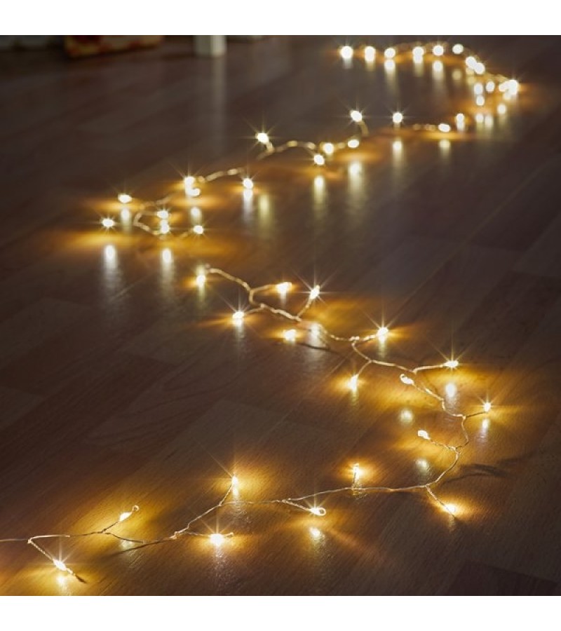 Christmas Battery Powered Sparkly String Lights (50 LED) Warm White