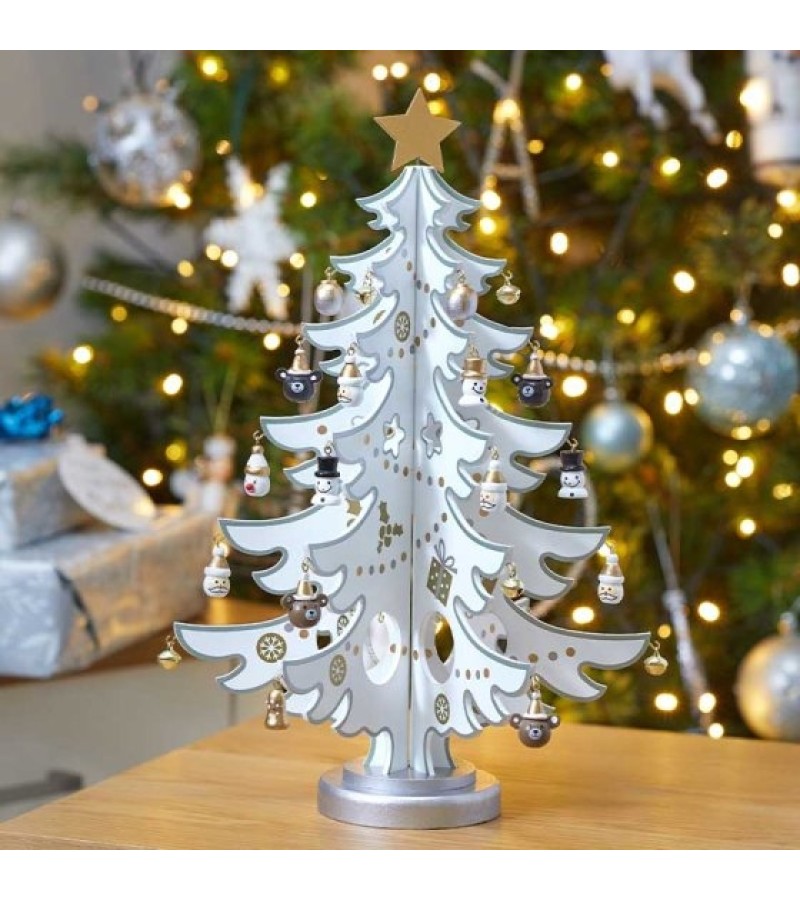 Christmas Deco Tree Silver White