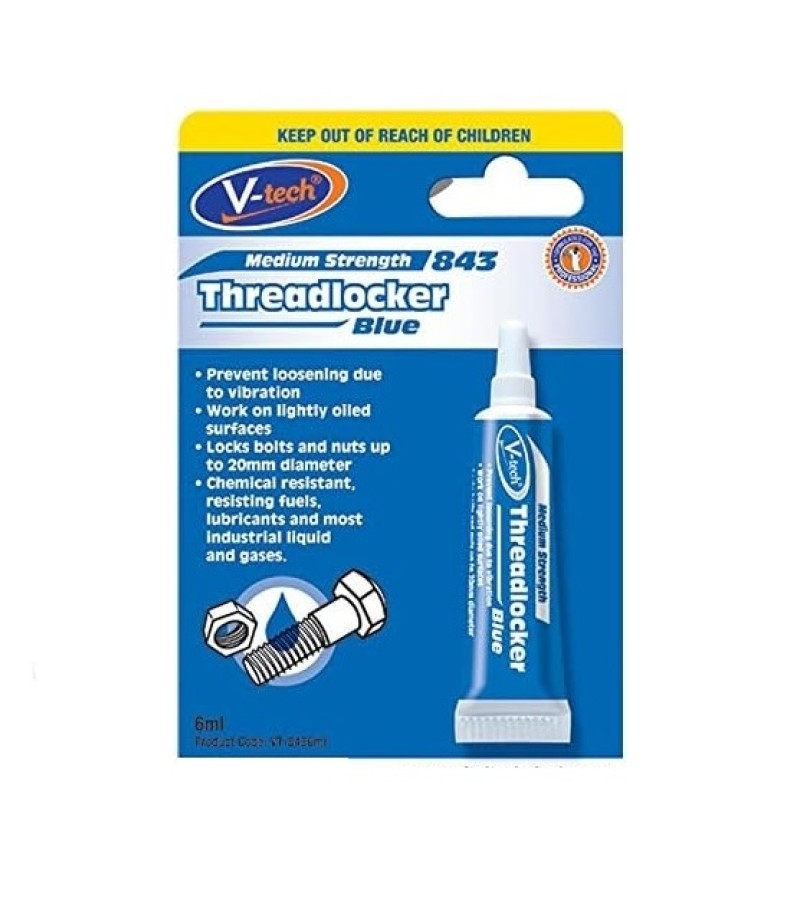 V-Tech Threadlocker Blue Adhesive 6ml