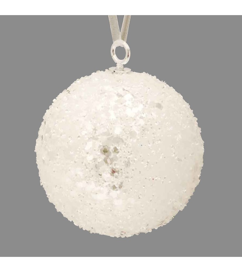 Christmas Large Sequin Bauble White 15cm