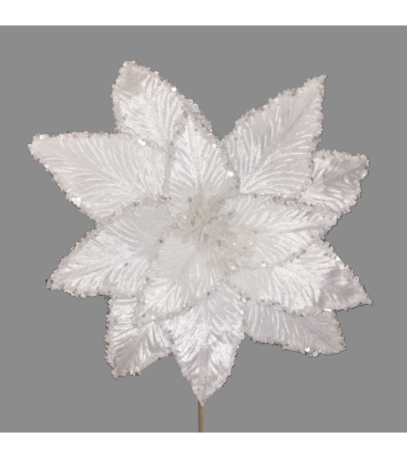 Christmas Luxury Poinsettia 30cm White
