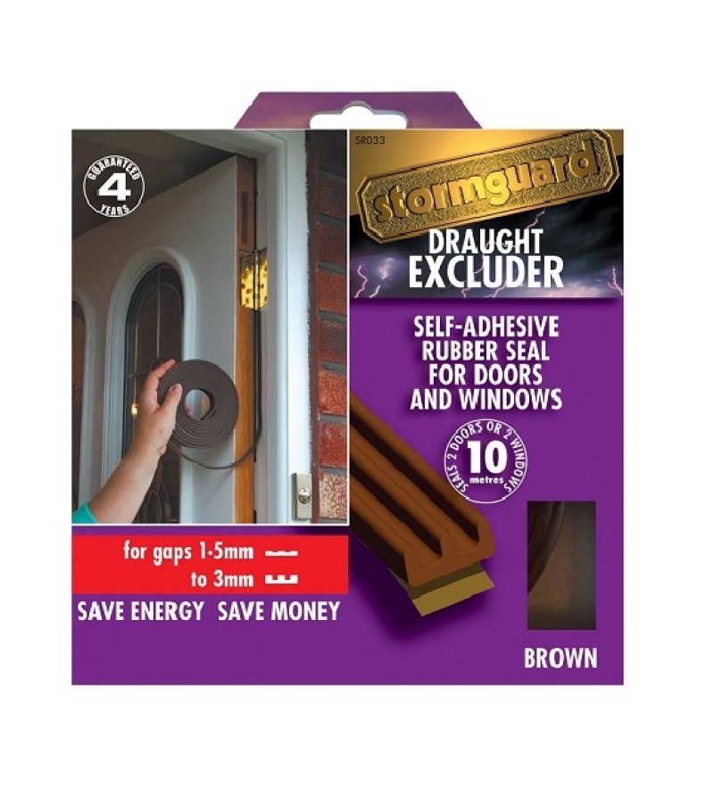Stormguard Seal N Save E Section Draught Excluder Brown 5m 
