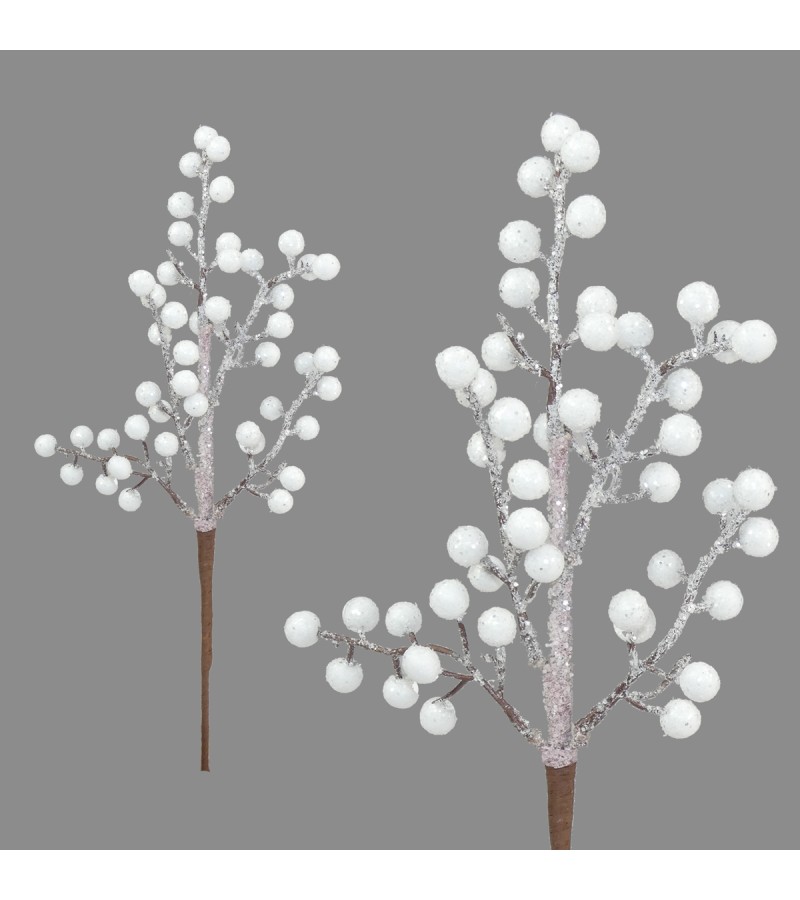 Christmas White Berry Frost Pick 36cm