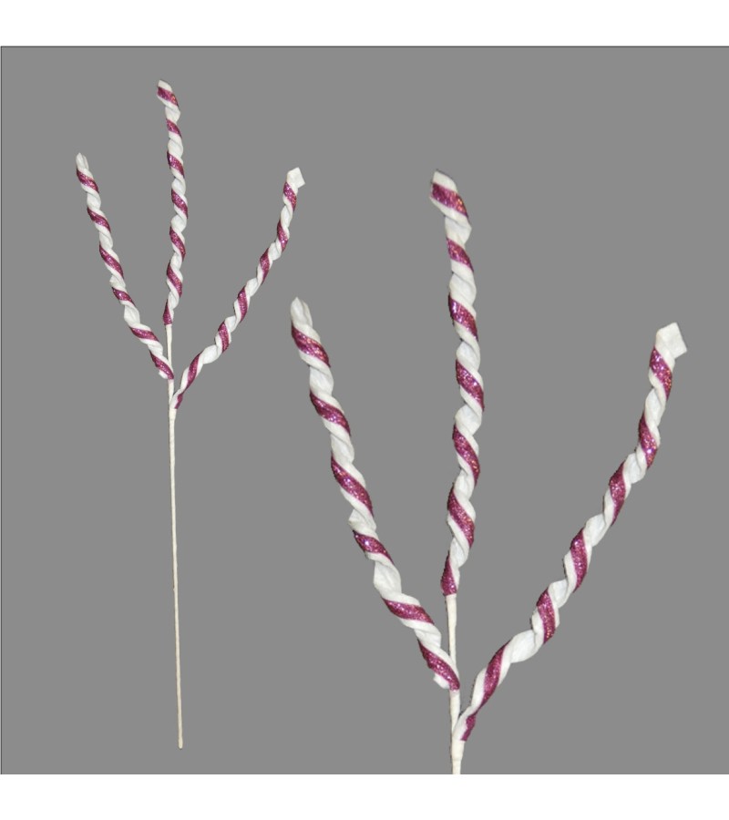 Christmas Pink Candy Cane Curly Pick 70cm