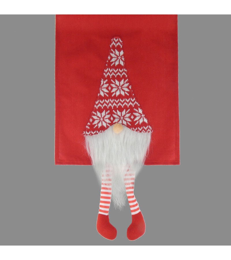 Christmas Gonk Table Runner 1.7m Red/White (Candy Cane)