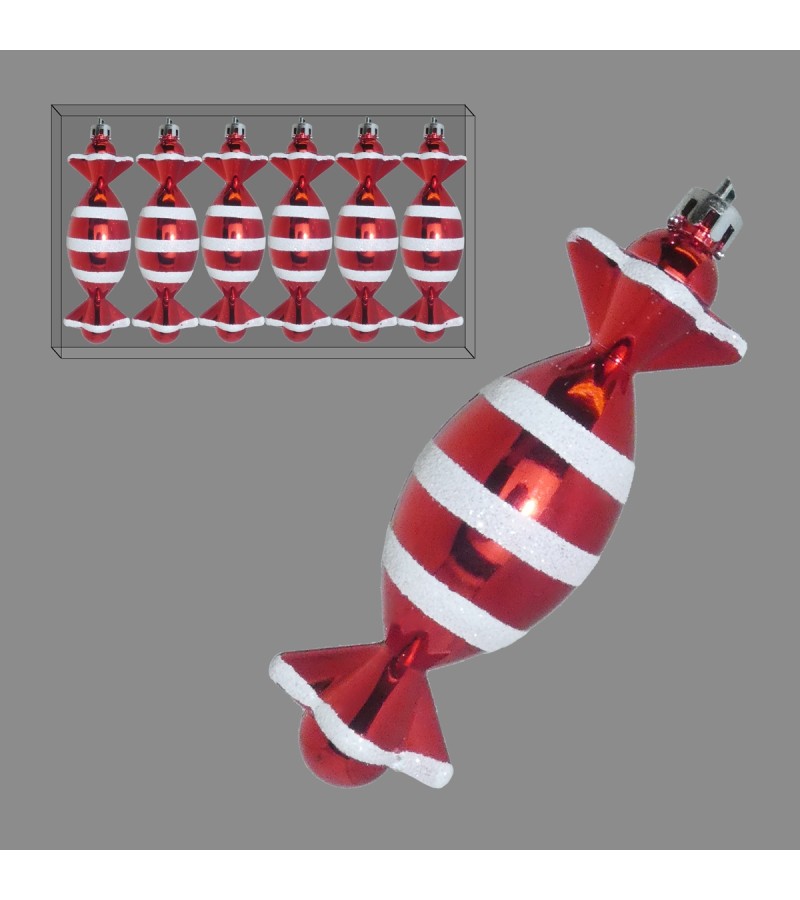 Christmas Candy Cane Sweet Bauble (6 Pack)