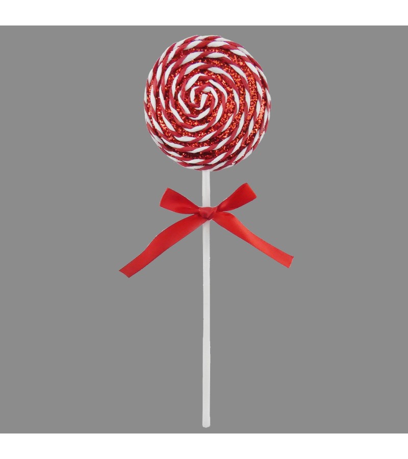Christmas Candy Cane Foam lollipop 29cm Red