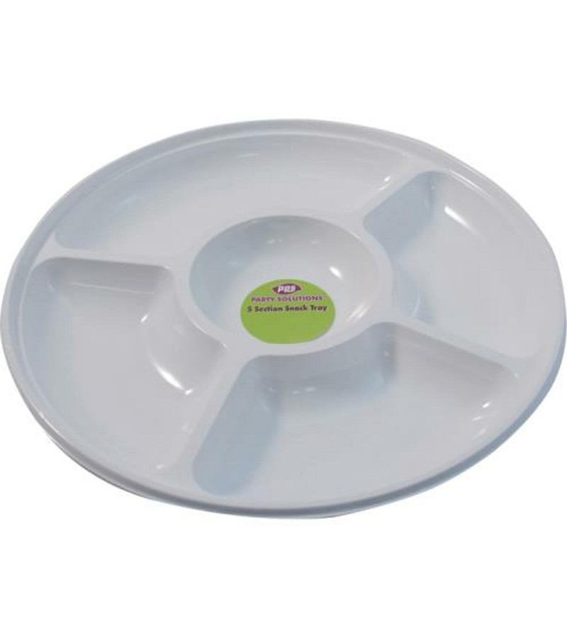 5 Section Plastic Snack Tray