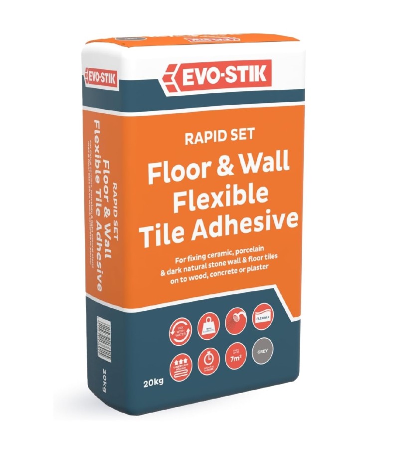 Evo Stik Rapid Set Floor & Wall Flexible tile adhesive 20kg