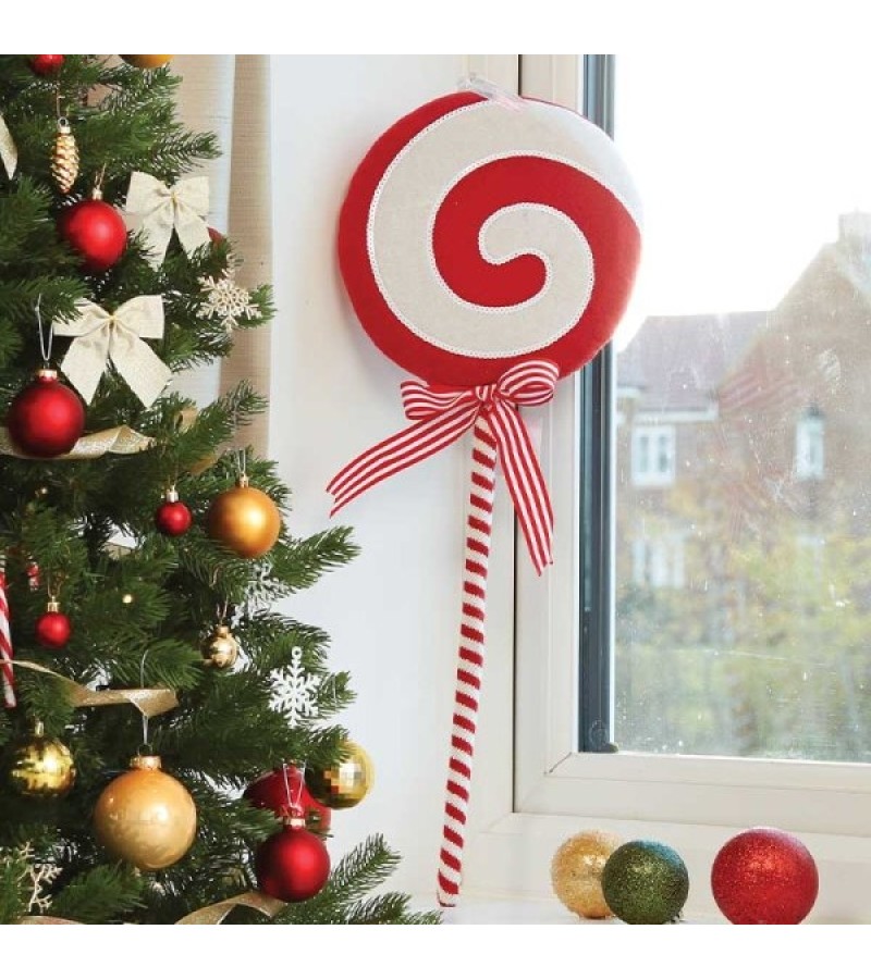 Christmas Candy Cane Plush Spiral 45cm - Small