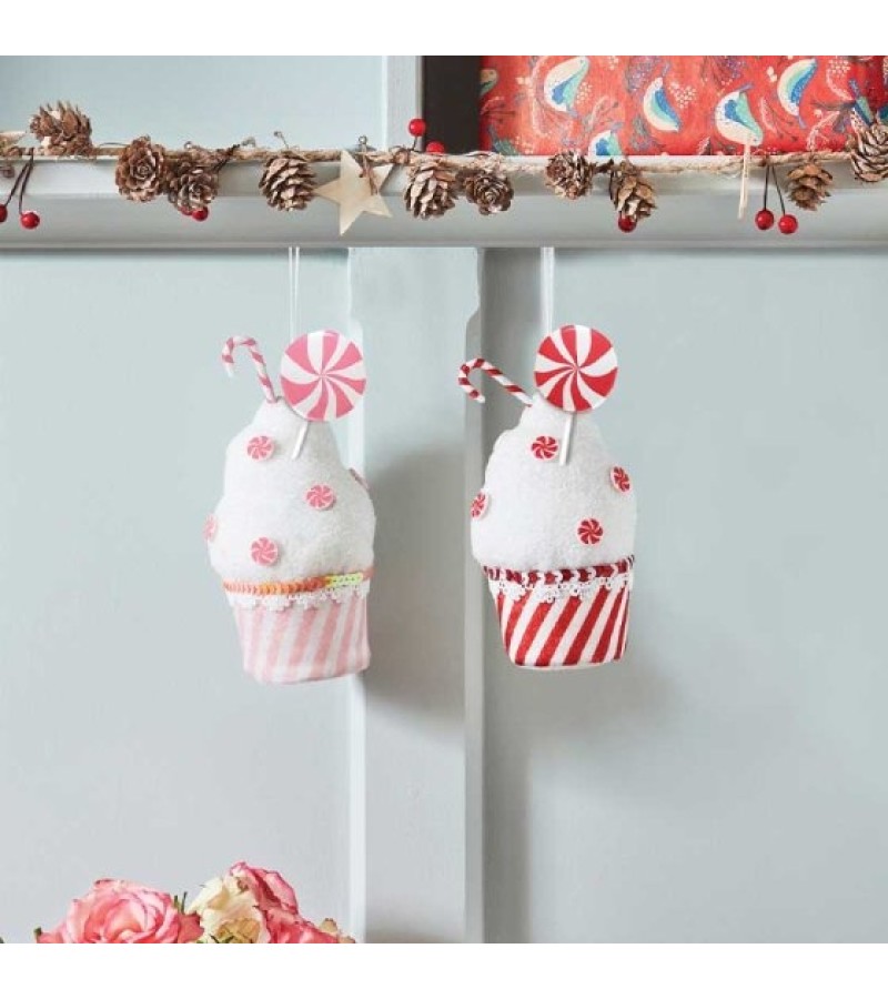Christmas Candy Cupcake Hanging Decoration 18cm - Assorted