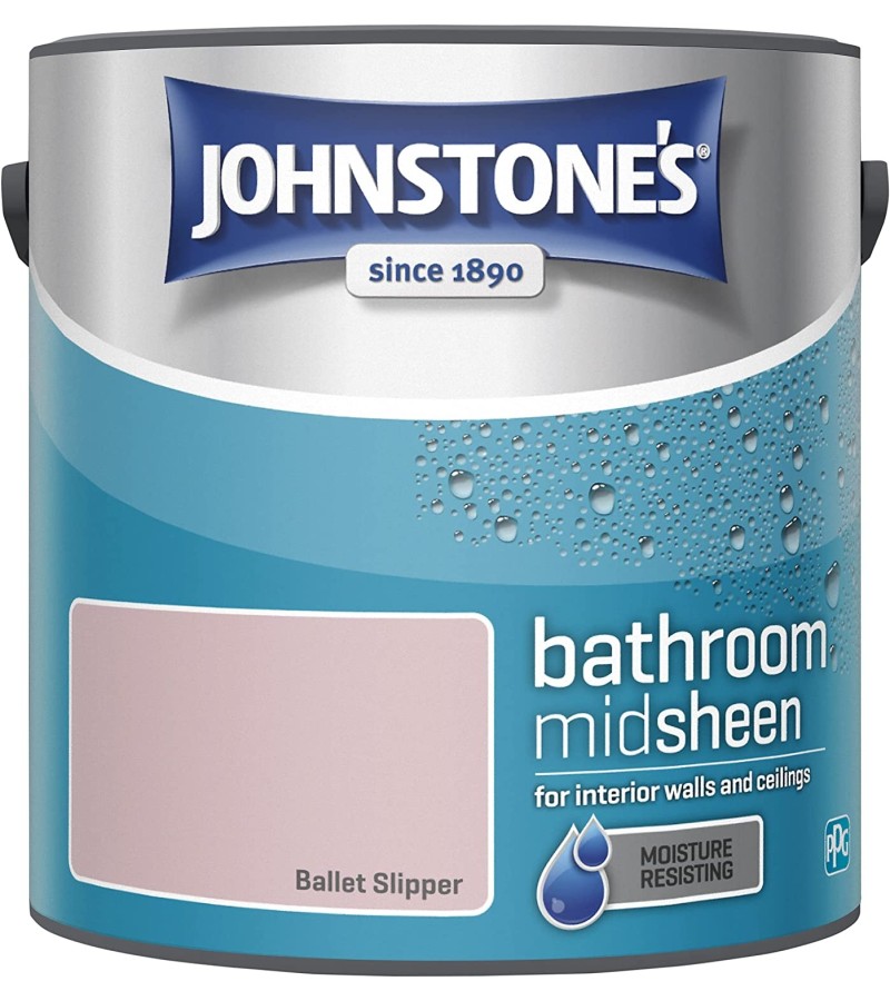Johnstones Bathroom Midsheen Paint 2.5L Ballet Slipper