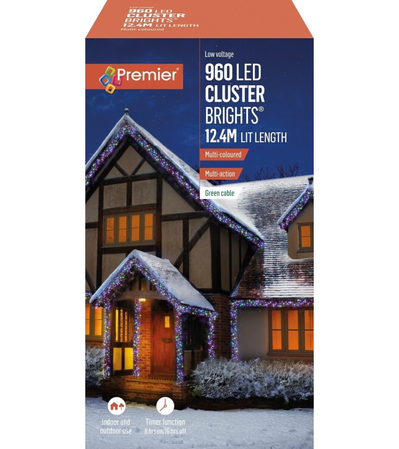 Christmas 960 LED Cluster Lights Multi-colour