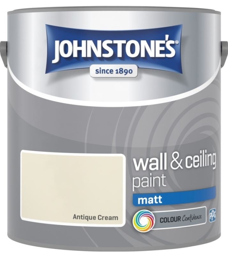 Johnstones Vinyl Emulsion Paint 2.5L Antique Cream (Matt)