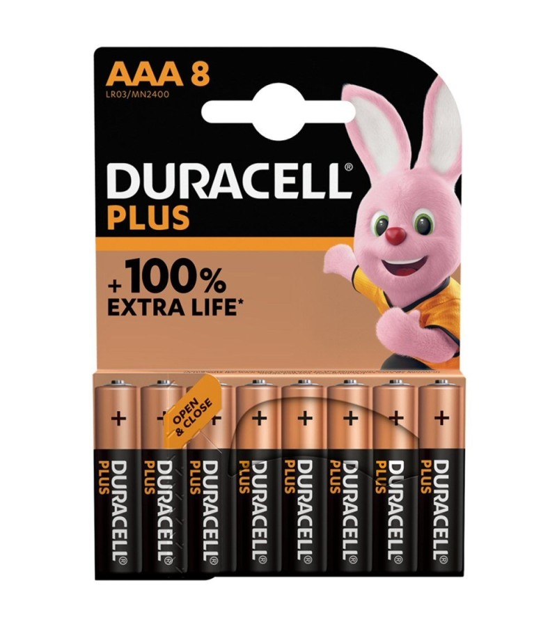 Duracell Plus AAA 100% Extra Life (8 Pack)