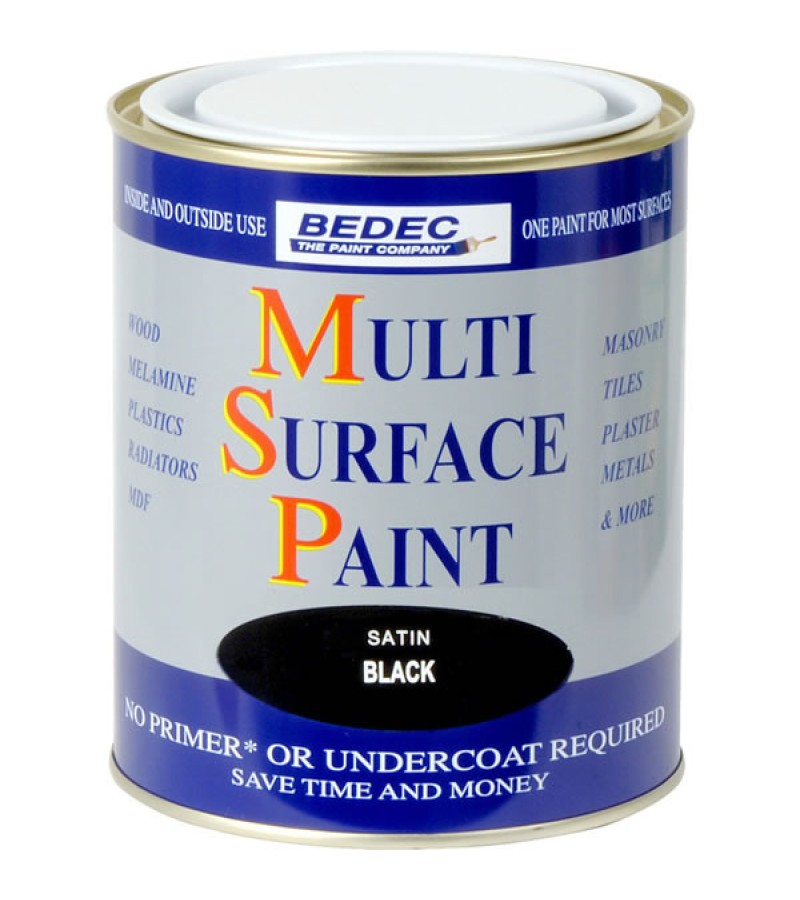 Bedec Multi Surface Paint 750ml Black Satin