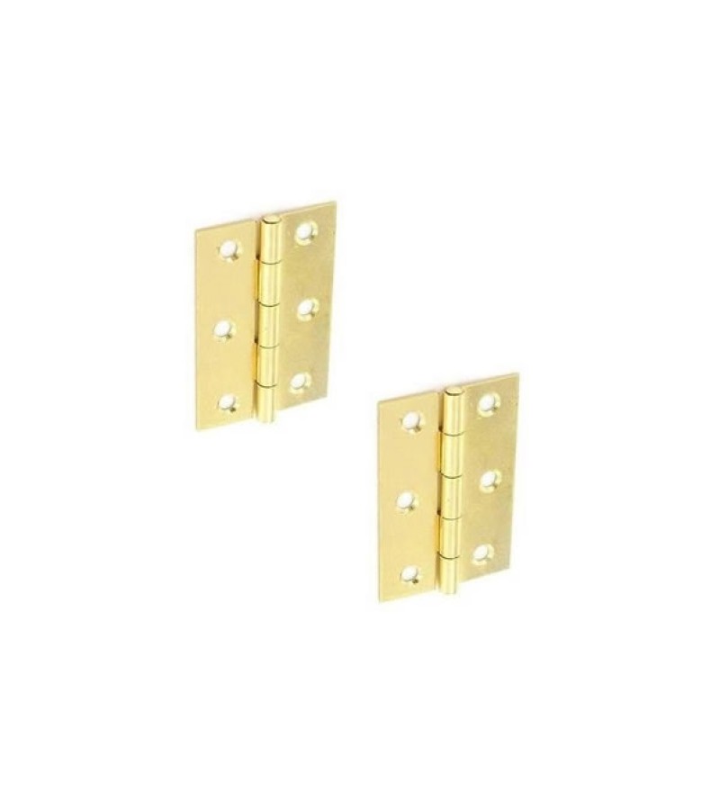Securit S4306 Brass Plated Steel Butt Hinges 100mm (Pair)