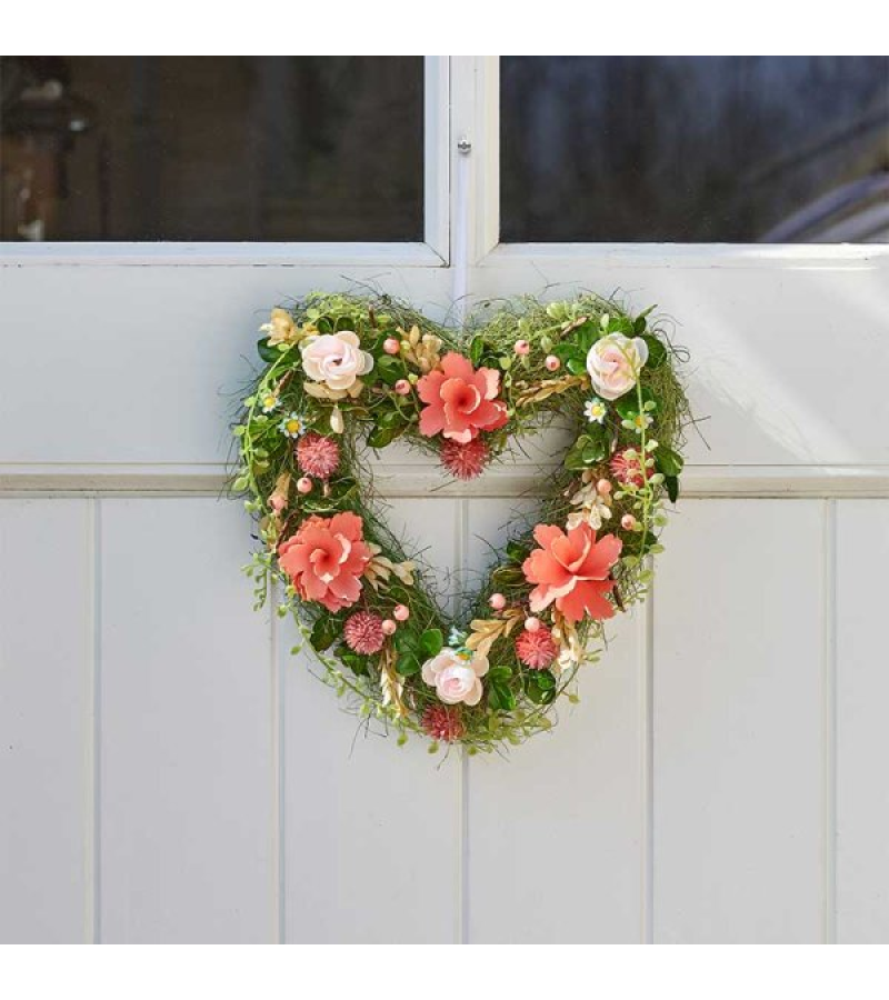 Pre-Made Floral heart Wreath