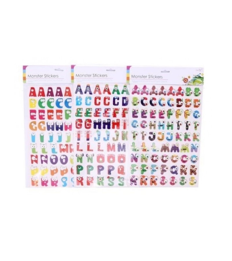 Monster Letter & Number Stickers - Assorted 