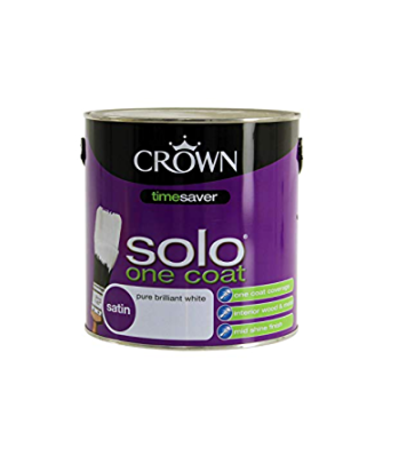 Crown Solo One Coat Satin Pure Brilliant White 2.5Ltr