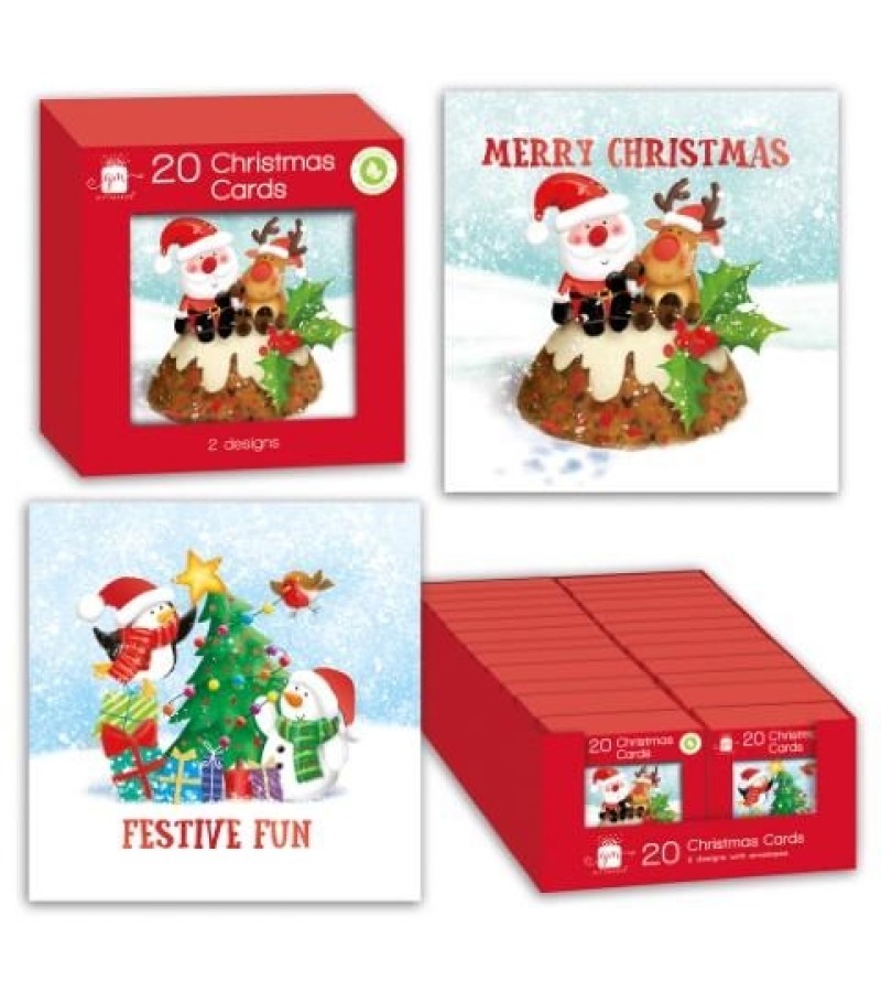 Christmas Mini Square Cards (20 Pack)