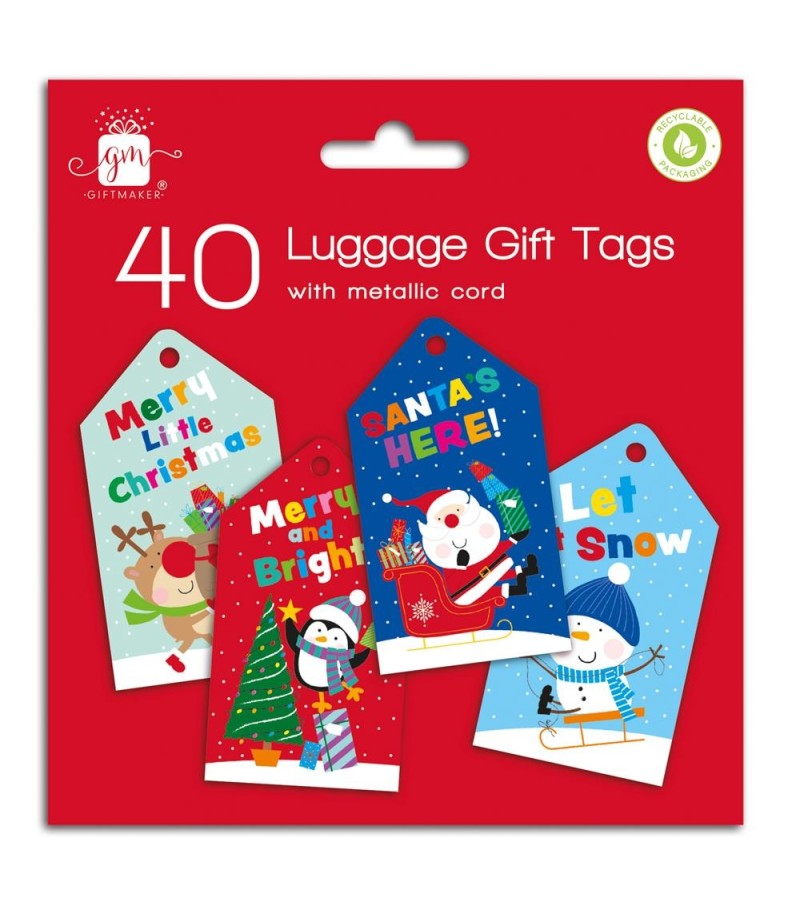 Christmas Novelty Luggage Gift Tags (40 Pack)