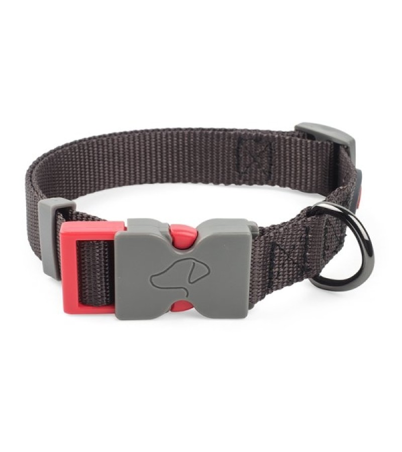 M (31cm-47cm) WalkAbout Dog Collar - Grey