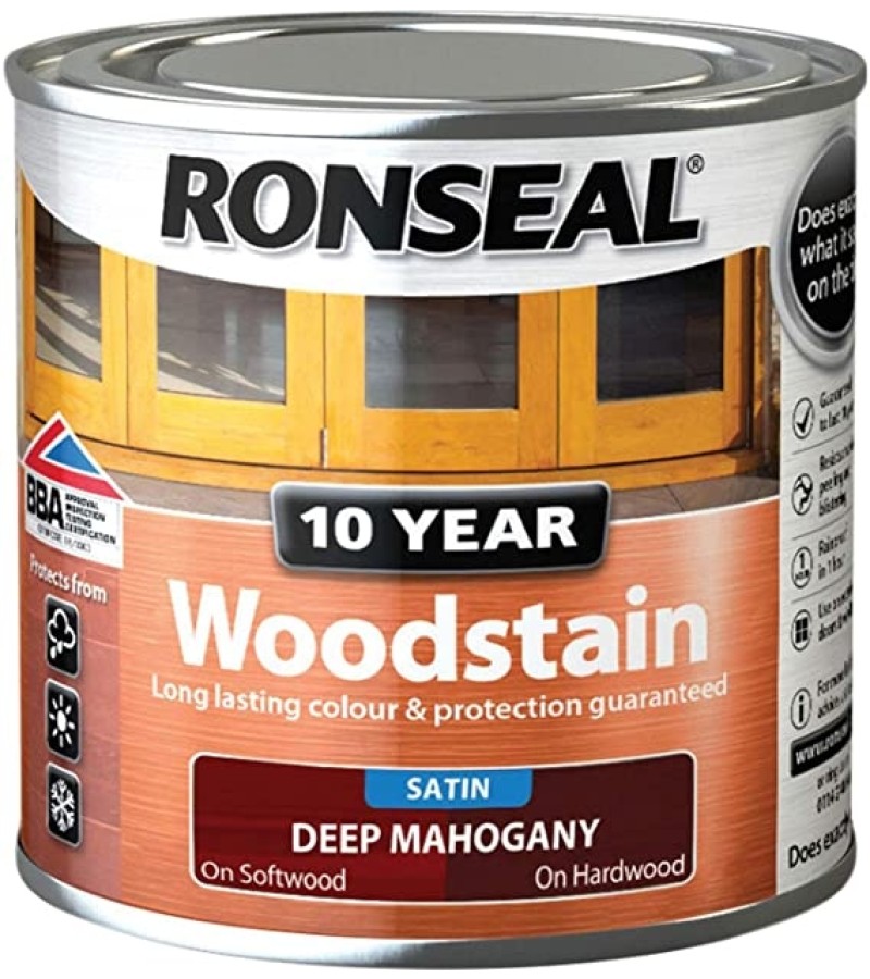 Ronseal 10 Year Woodstain Deep Mahogany Satin 250ml