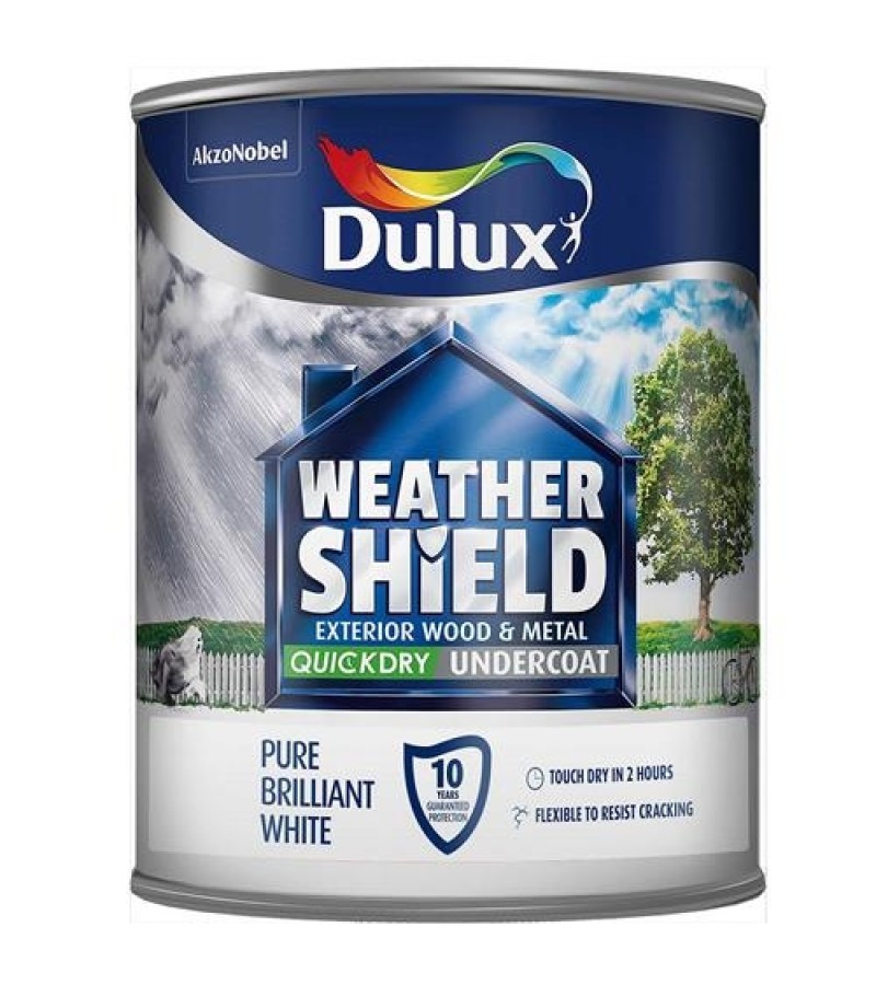 Dulux Weathershield Quick Dry Undercoat 750ml Pure Brilliant White