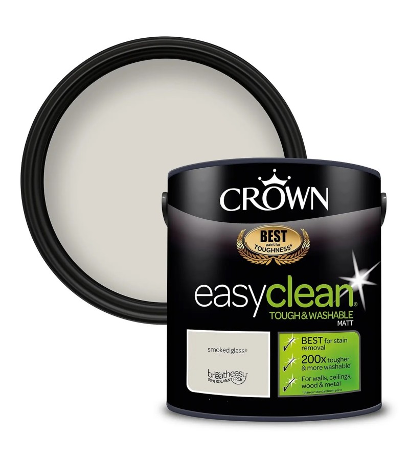 Crown Easyclean Paint 2.5l Smoked Glass