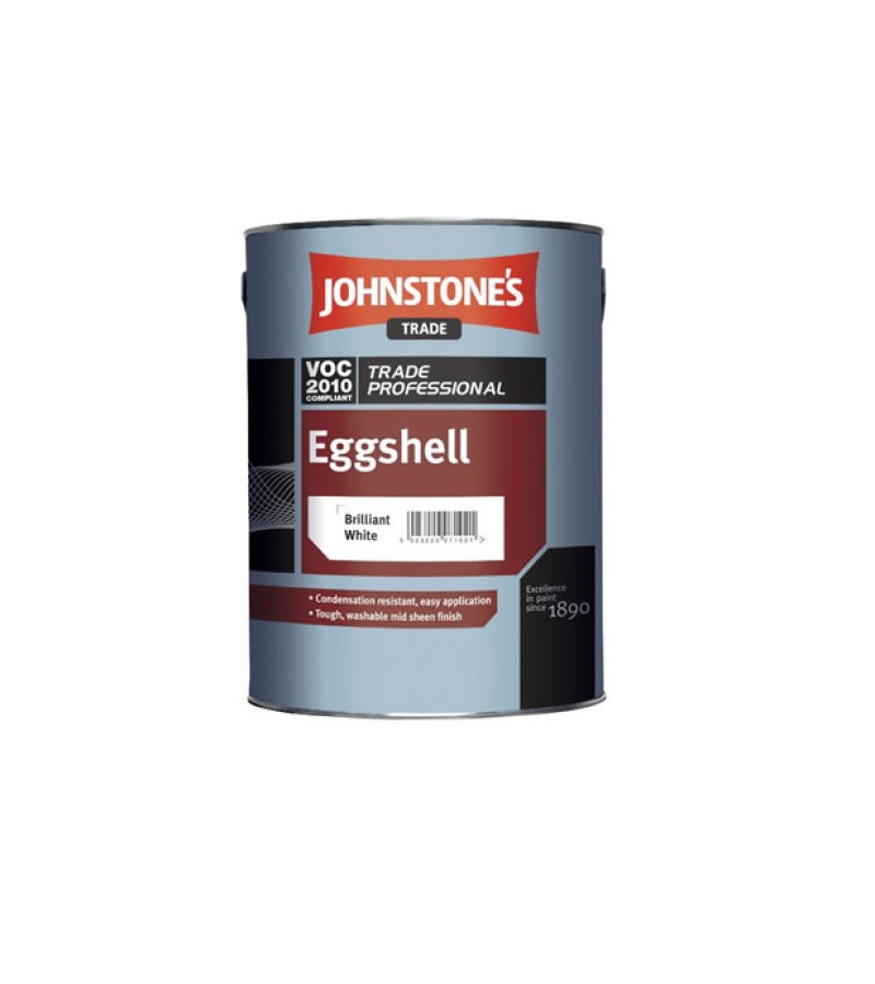 Johnstones Trade Eggshell Paint 5L Brilliant White