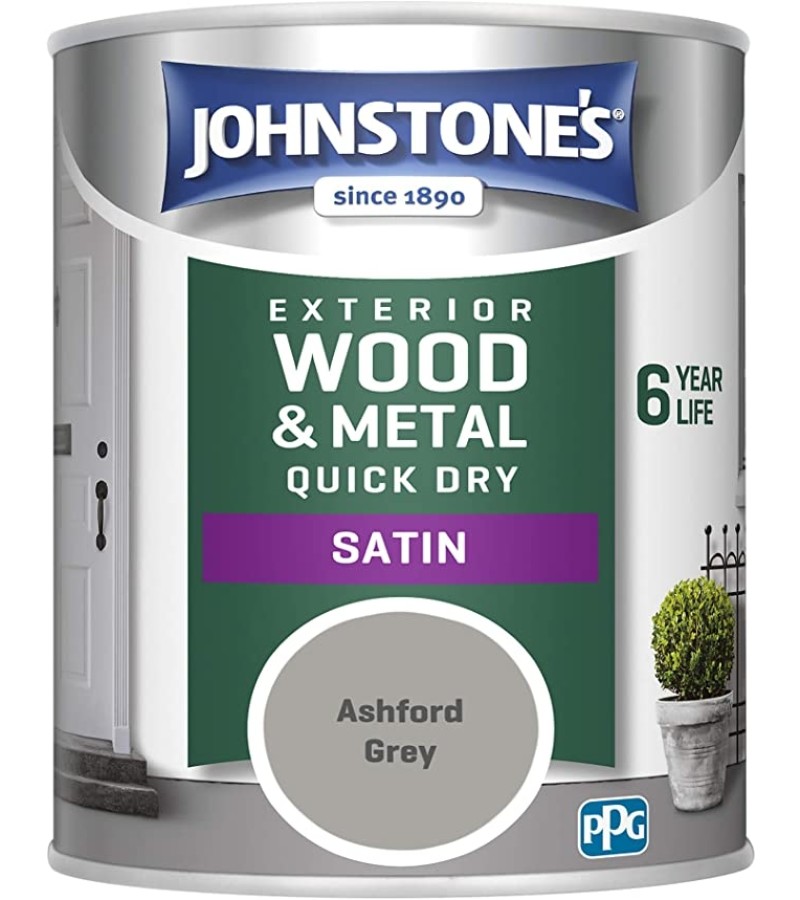 Johnstones Exterior Satin Paint 750ml Ashford Grey 