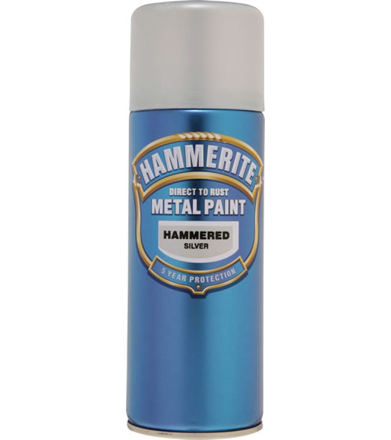 Hammerite Metal Spray Paint 400ml Hammered Silver
