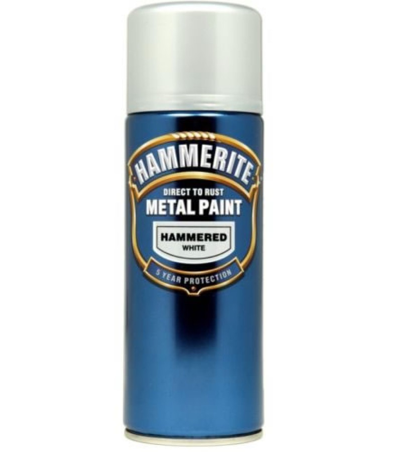 Hammerite Metal Spray Paint 400ml Hammered White
