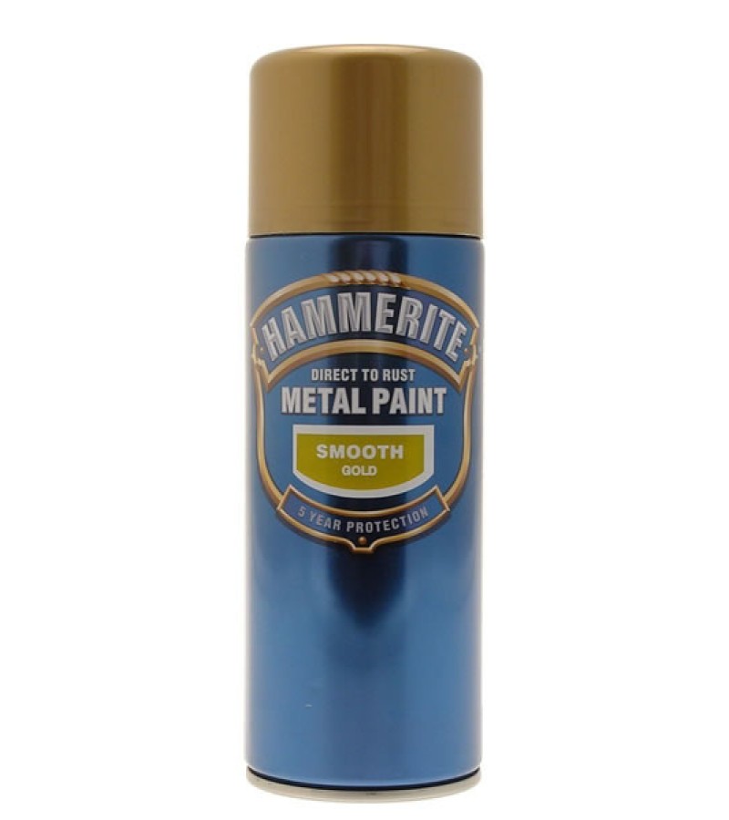 Hammerite Metal Spray Paint 400ml Smooth Gold