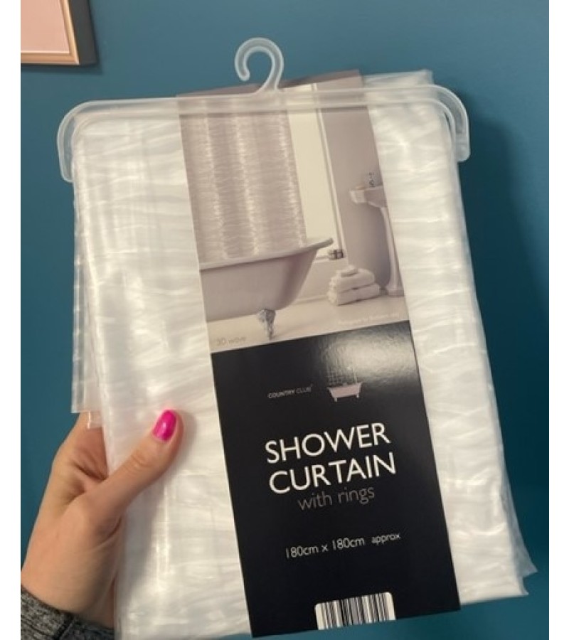 Country Club Shower Curtain 180 x 180cm 3D Wave 