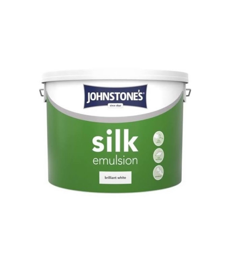 Johnstones Vinyl Emulsion Paint 10L Brilliant White (Silk)