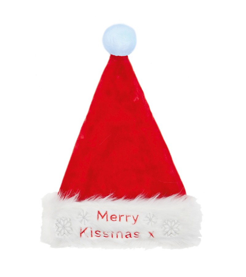Christmas Santa Hat with Light Up Bobble - Red
