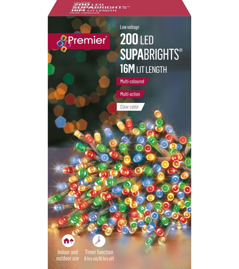 Christmas Supabrights 16m (200 LEDs) Multi-Colour