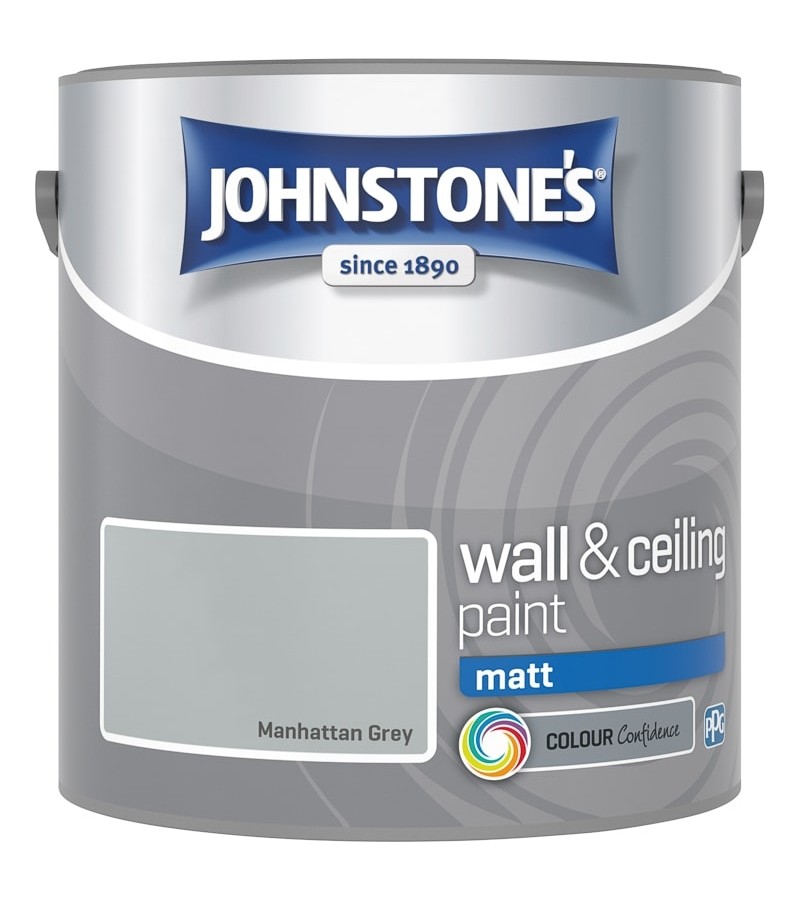 Johnstones Vinyl Emulsion Paint 2.5L Manhattan Grey (Matt)