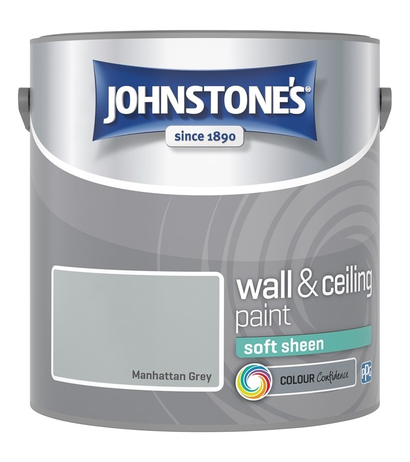 Johnstones Vinyl Emulsion Paint 2.5L Manhattan Grey (Soft Sheen)