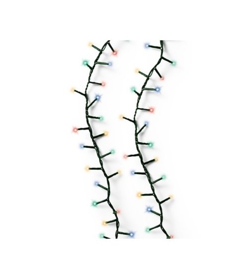Christmas Compact Lights (500) Multi Colour - Green Cable